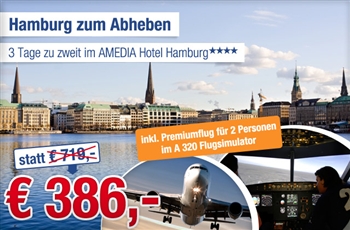 Kurzurlaub: 3 Tage zu zweit in Hamburg inkl. Flug im A320 Flugsimulator